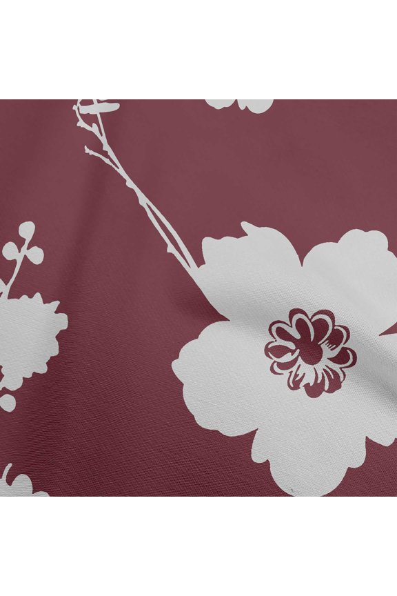 Viscose Chiffon Dark Magenta Fabric Floral Sunflower Silhouette Fabric For Sewing Printed Craft Fabric By The Yard 42 Inch Wide