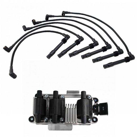 TRQ Ignition Coil & Spark Plug Wire Kit Set for Audi A4 A6 VW Passat 2.8L V6 TKA01184