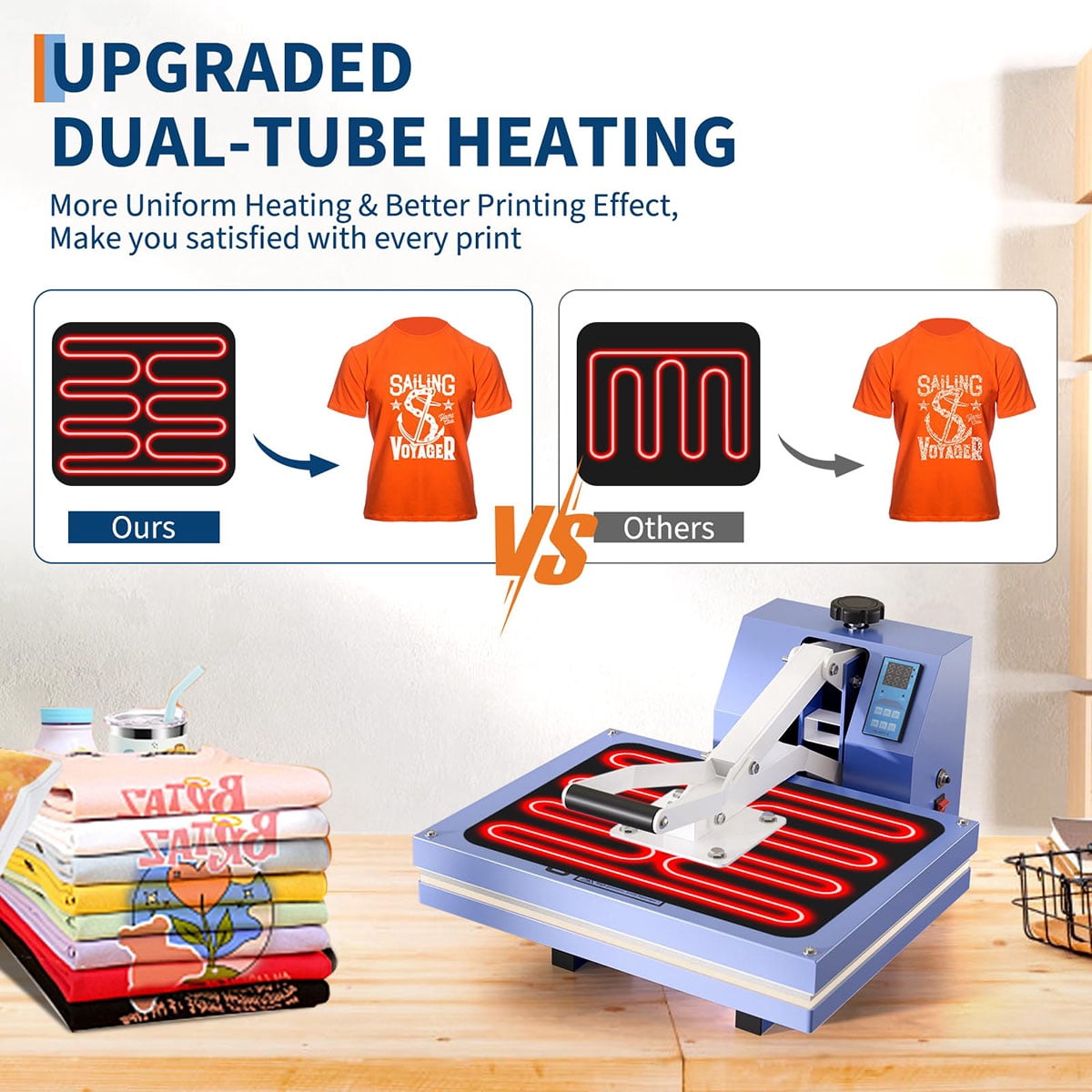 Danolapsi Heat Press 16"x24", Heat Press Machine, Even Heating Technology, Large Operating Panel, Industrial Digital Heat Transfer Machine Sublimation for T-Shirts, Clothes, Canvas Bags