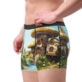 thumbnail image 3 of Rateoe Cartoon Mushroom House Mens Boxer Briefs Poly Spandex Performance Boxer Briefs Underwear Hem Boxer Briefs - XX-Large, 3 of 8