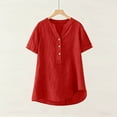 thumbnail image 5 of Haivin Womens Short Sleeve Shirts V Neck Button Down Shirt Tops, 5 of 8