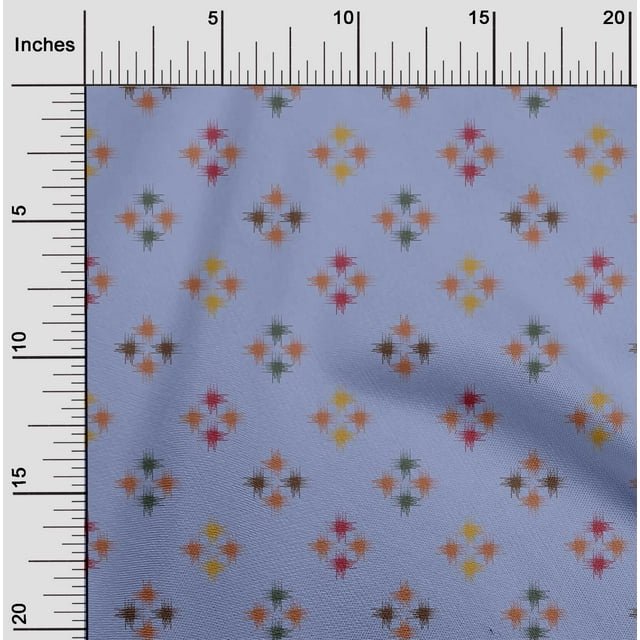 oneOone Cotton Cambric Fabric Geometric Line Ikat Print Fabric By The Yard 56 Inch Wide