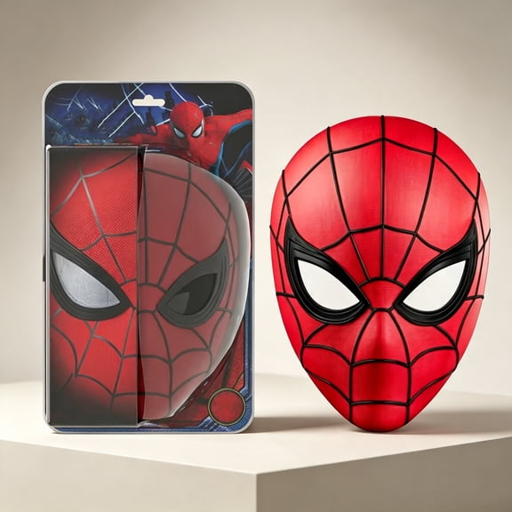 Spider Hero Mask Interactive Movable Winking Eyes Red Superhero Cosplay Headwear Halloween Costume Party Accessory