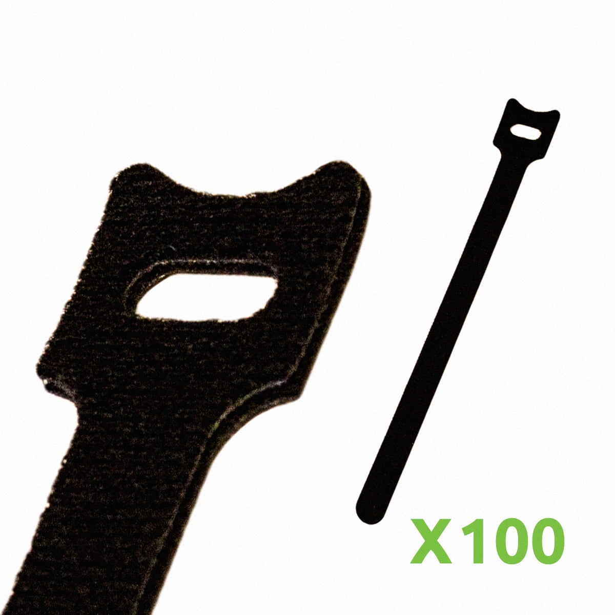 NavePoint 8 Inch Hook and Loop Reusable Strap Cable Cord Wire Ties 100 Pack Black