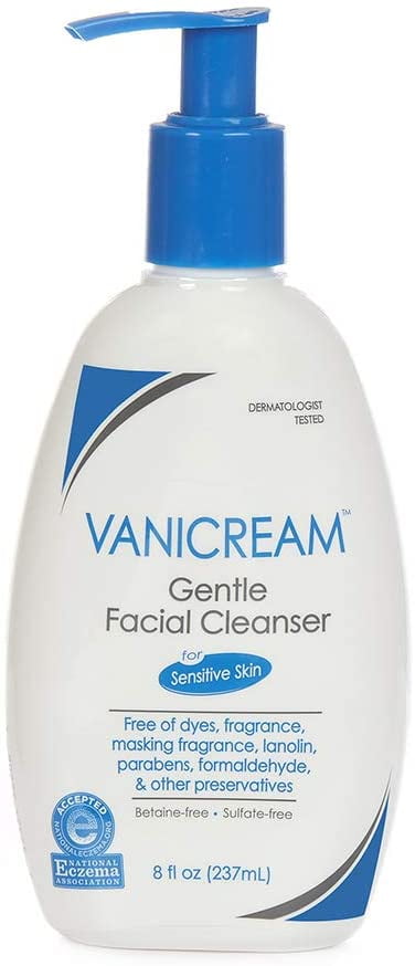 Vanicream Gentle Facial Cleanser with Pump Dispenser | Fragrance, Gluten and Sulfate Free | For Sensitive Skin | 8 Fl Oz