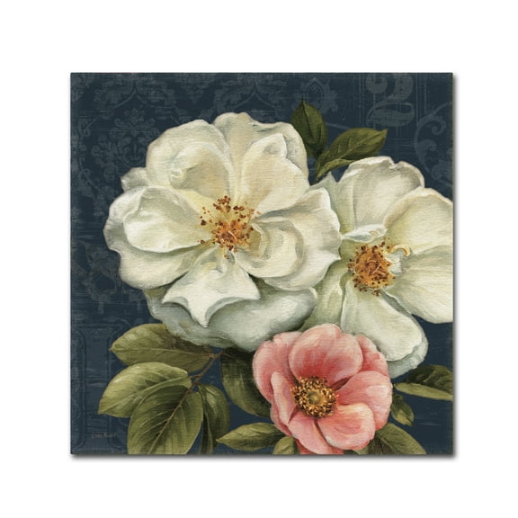 Trademark Fine Art 'Floral Damask III on Indigo' Canvas Art by Lisa Audit