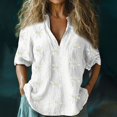 thumbnail image 1 of T-Shirt à Manches Longues pour Femmes Seductiva jusqu'à 50 % de Rabais Hauts Amples en Coton et Lin pour Femmes Blouse à Imprimé Stylée pour Femmes Grande Taille T-Shirt à Manches Longues à Col en V, 1 of 4