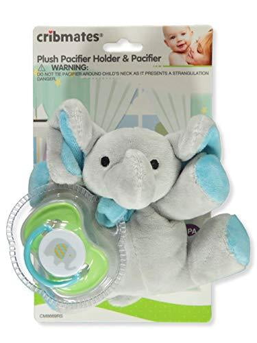 Pacifier Holder Elephant Plush Toy Includes Detachable Pacifier, Use with Multiple Brand Name Pacifiers ,7.5 inch Benaturalbaby Organic Cotton Stuffed Animal Plush Elephant Pacifier Holder 