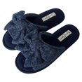 thumbnail image 5 of Jessica Simpson Womens Plush Open Toe Slide On House Slipper with Bow, 5 of 9