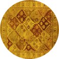 thumbnail image 1 of Ahgly Company Indoor Round Oriental Yellow Industrial Area Rugs, 7' Round, 1 of 4