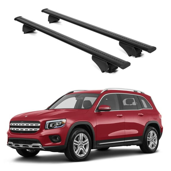 ERKUL Roof Rack Cross Bars for Mercedes Benz GLB 2020-2025 | Aluminum Crossbars with Anti Theft Lock for Rooftop | Compatible with Raised Rails - Black