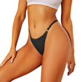 thumbnail image 2 of Gibobby Pantys para Mujer Ropa interior sexy para mujer Bragas de bikini de cuerda ajustable sin Bragas de corte de encaje(Negro， S), 2 of 5