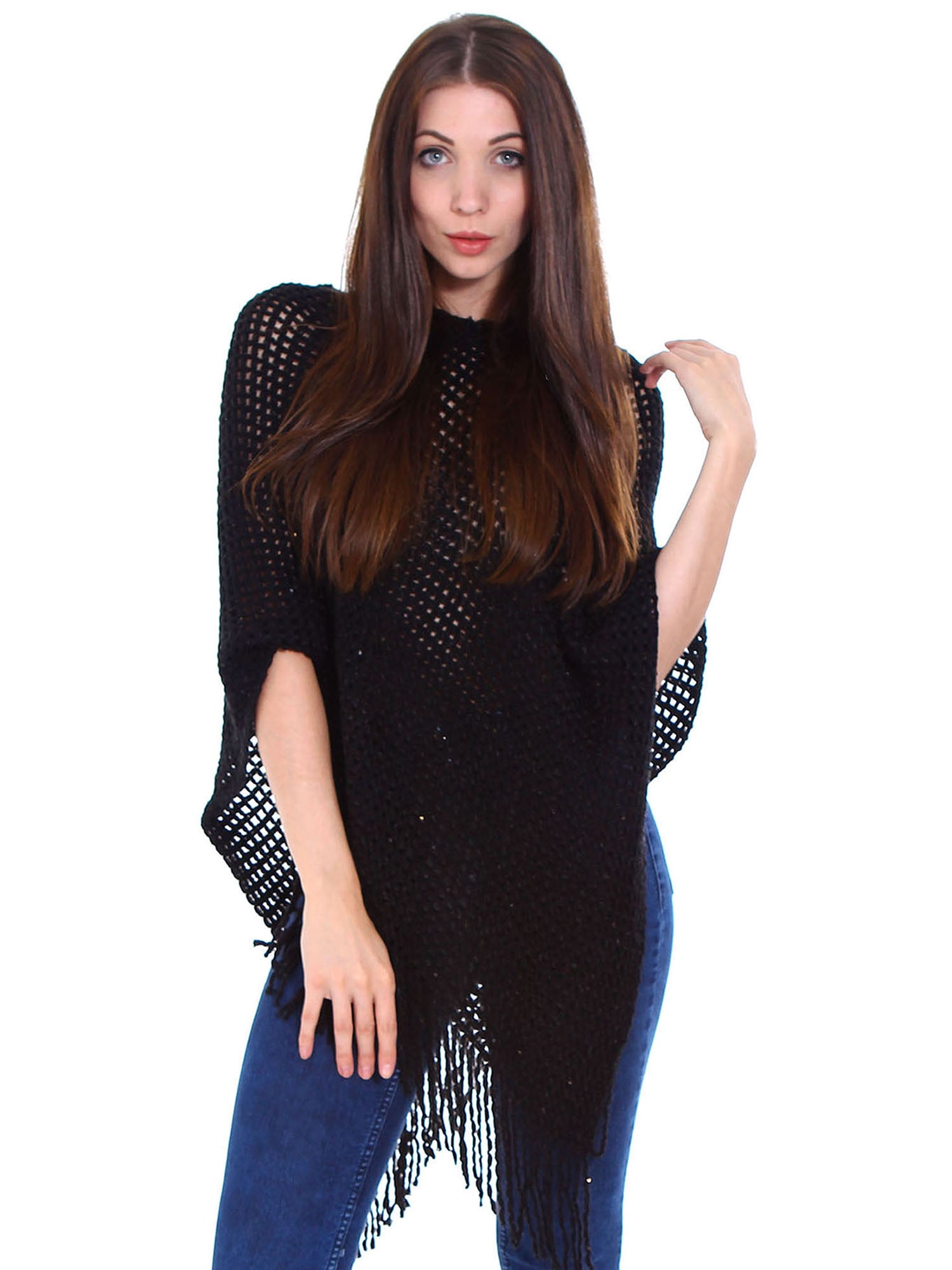 black sweater wrap shawl