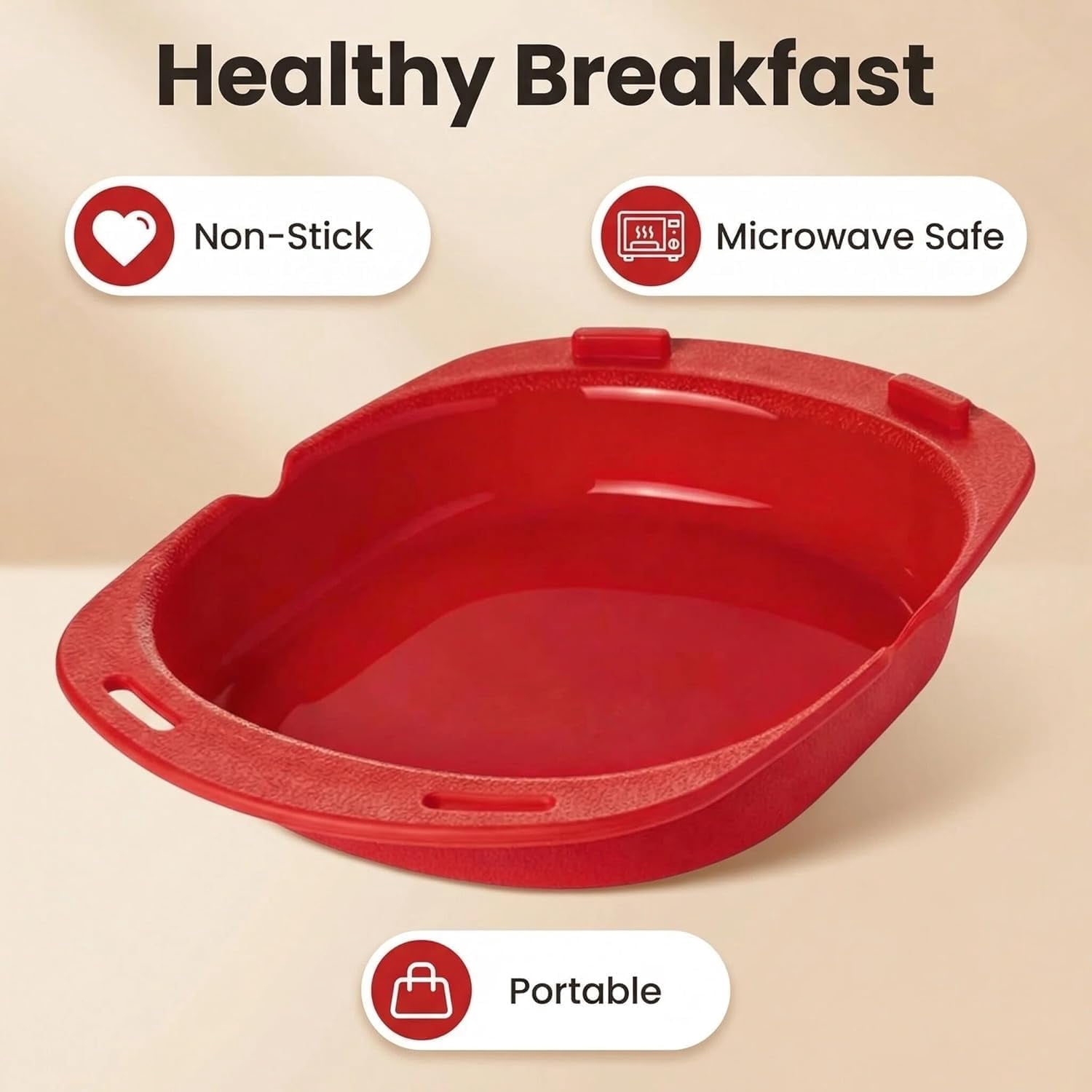 Silicone Omelet Maker, Silicone Microwave Omelet Maker, Microwave Omelette Maker Silicon𝐞,Nonstick Cooking Tray for Breakfast, Easy Egg Poacher Kitchen Gadget, BPA-Free (2)