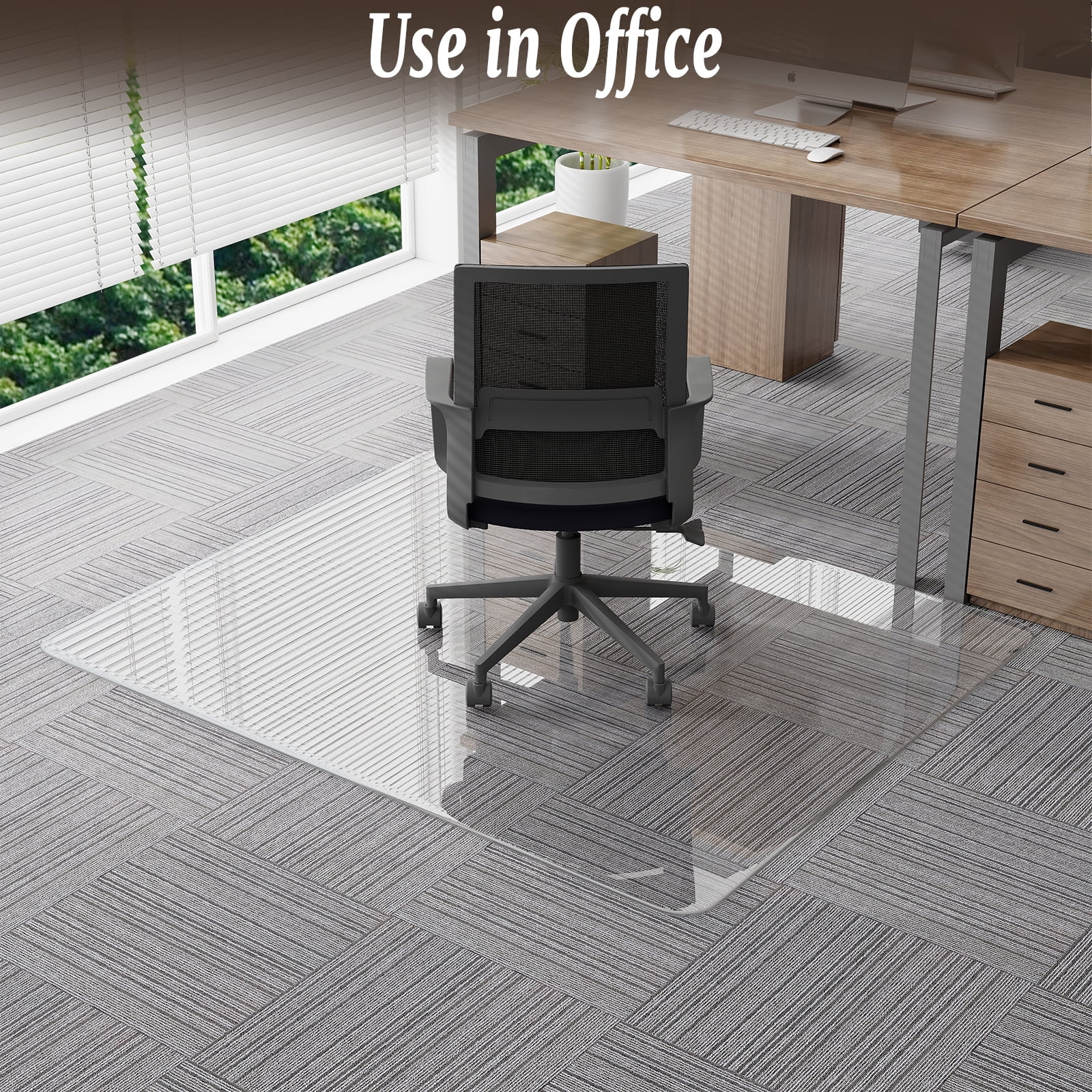 Anyrose 46"x55" Tempered Glass Office Chair Mat