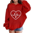 thumbnail image 3 of Mercatoo Teen Boys Girl's Fall/Winter Valentine's Day EKG Printed Padded Hoodies Pullover Pocket Stylish Sweatshirt, 3 of 3
