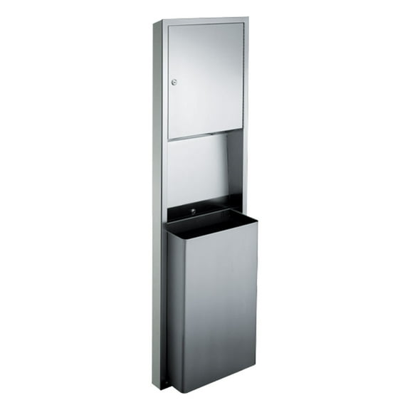 Asi 0469-9 Surface Mounted Paper Towel Dispenser And Waste Receptacle Combo - Stainless