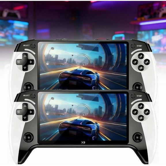 X9 Game Console, 8GB, 5.5-Inch HD IPS Screen, TV Connection Supported, 5-Hour Battery Life - Portable Emulator Gaming System for Kids & Adults(LR 2 PCS)