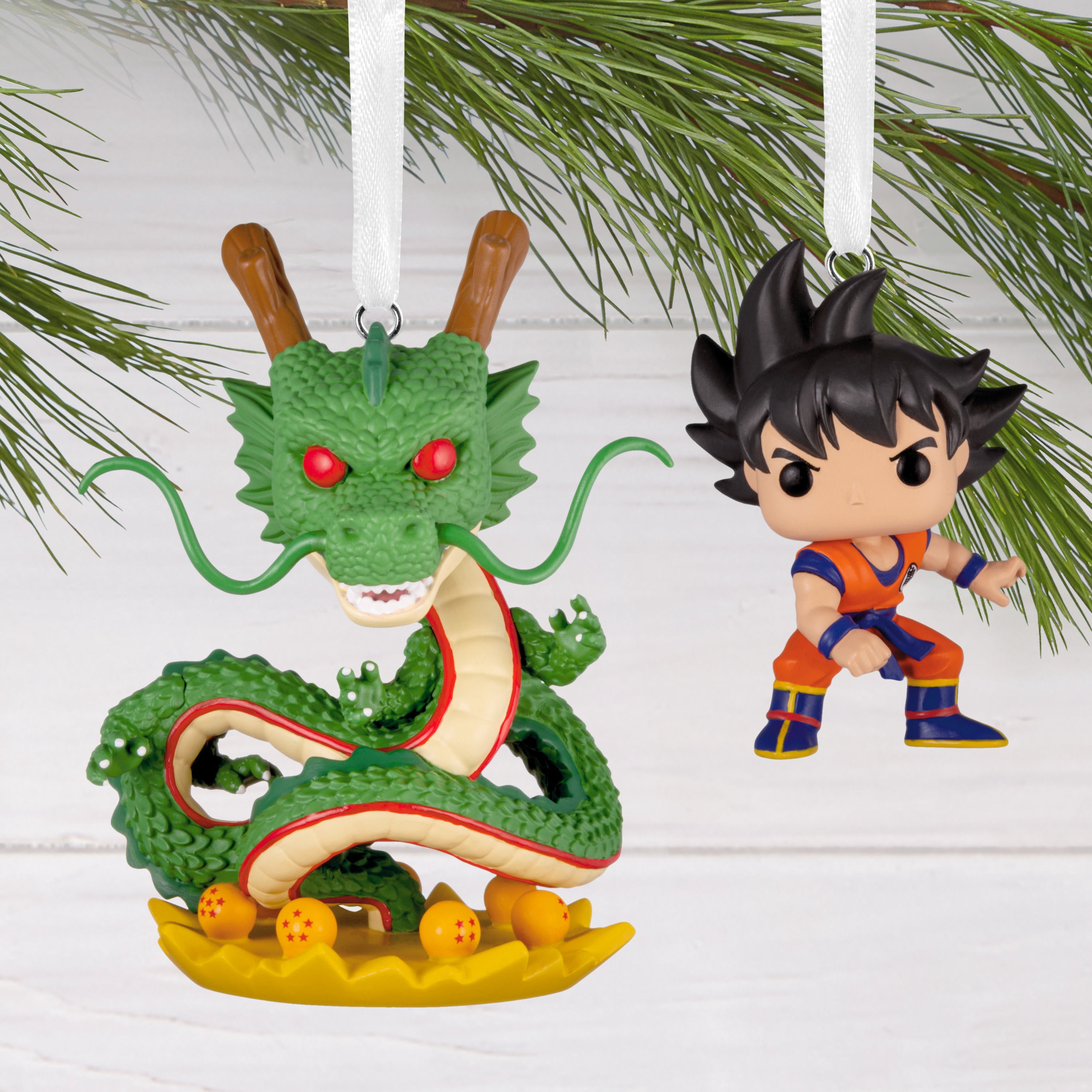 Hallmark Ornaments (Dragon Ball Z Goku, Shenron Funko), Set of 2, 1 Count