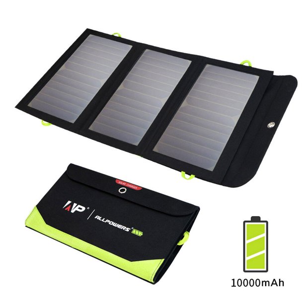 ALLPOWERS-cargador Solar plegable para todos los teléfonos, panel Solar de 5V / 18V con puerto USB, 21W, energía de emergencia para el hogar/exterior Fivean unisex