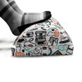thumbnail image 5 of Indie Foot Rest, Hipster Fashion Themed Pattern Clothing Accessories and Sketchy Art, Non-Slip Backing Adjustable Ergonomic Memory Foam Leg Support for Office, Seafoam Orange Black, by Ambesonne, 5 of 5