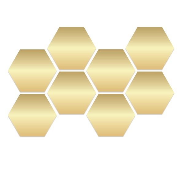 Blue Moon Studio 8pc Peel and Stick SelfAdhesive Gold Hexagon Wall