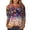 Dark Blue, variant on Trendfront Womens Abstract Print T Shirts Crewneck 3/4 Sleeve Relaxed Fit Casual Summer Fall Tee Tops for Women