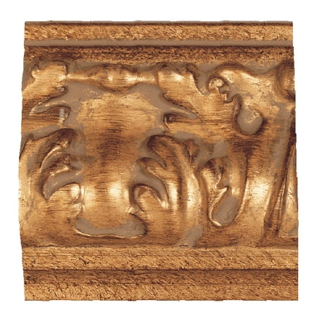 - Picture Frame Moulding (Wood) - Ornate Antique Gold Finish - 3.5