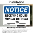 thumbnail image 3 of (2 Pack) Receiving Hours Monday To Friday ____ To ____ OSHA Notice Sign 10 Inch X 7 Inch Vinyl Label Decal Sticker Weather Resistant, UV Protected for Workplace, Business, and, 3 of 7