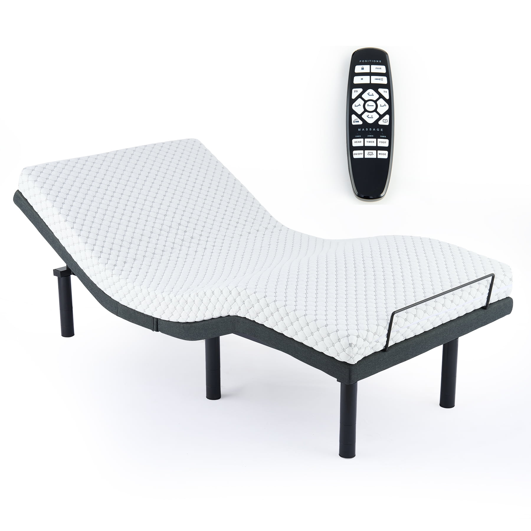 Bestco Adjustable Bed Base, Zero Clearance Bed Frame with Wireless Remote, Electric Head and Foot Incline, Massage, and USB Port