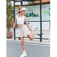 thumbnail image 7 of Oudiya Girls Sport Shorts with Spandex Liner V Crossover 2 in 1 Athletic Running Shorts with Pockets for Kids 5-14Y, 7 of 7