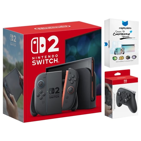 Nintendo Switch 2 Video Game Console with Pro Controller and MightySkins Code
