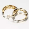 thumbnail image 6 of Stainless Steel Two-Tone Twisted Circle Hoop Earrings, 6 of 7