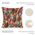 thumbnail image 4 of Ice cream popsicles sweets Linen toss pillowcase decoration pillowcase gifting preferred 20x20 inch cushion cover 2 sets sofa pillowcase sofa bedroom living room car, 4 of 8