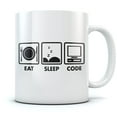 thumbnail image 1 of Eat Sleep Code Funny Coffee Mug Programmer Coffee Mug Office Cup Coding Nerd Programming Geek Gift Ceramic 11 Oz. White, 1 of 4