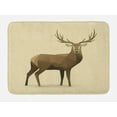 thumbnail image 1 of Polygons Bath Mat, Modern Illustration of Geometric Deer Forest Elk Wildlife Animal, Plush Bathroom Decor Mat with Non Slip Backing, 29.5" X 17.5", Beige Umber, by Ambesonne, 1 of 2