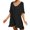 Black, variant on WXLWZYWL Summer Dress Women'S Solid Short Sleeve V-Neck Beach Bikini Cover Up Lace Up Dress White