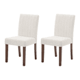 thumbnail image 5 of TacleeKii Dining Chairs Set of 2, Linen Kitchen Side Chairs with Wooden Legs, for Dining Room Restaurant, Beige, 5 of 5