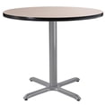 thumbnail image 2 of National Public Seating Cafe Table, 36" Round, X Base, 30" Height, Particleboard Core/T-Mold, Grey Nebula Top, Grey Frame, 2 of 2