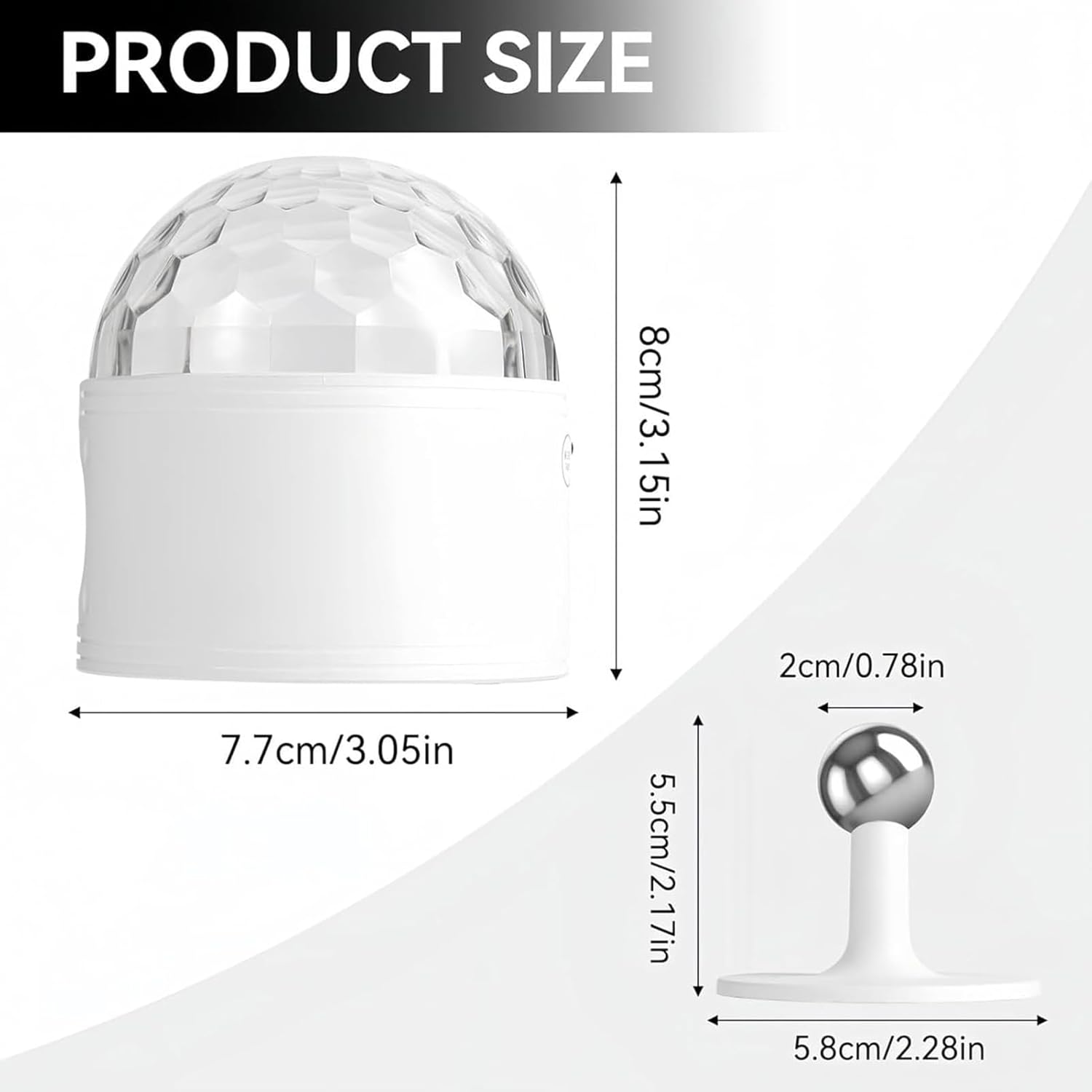 SONGAUN Glow Right Disco Wall Light – Cordless Rechargeable LED Wall Sconce with Remote Control, 3 Color Temperatures & Sound-Activated Disco Ball Mode, for Bedroom, Living Room