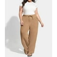 thumbnail image 4 of CASSIE LIZ Pants Plus Size Womens Khaki Lounge Yoga Pants Knit Palazzo Summer Athletic Pants Casual Workout Wide Leg Pants Fashion Loose Fit Drawstring Exercise Pants with Pocket XL 14W 16W, 4 of 7