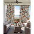 thumbnail image 4 of Orange Flowers Blackout Curtains 96 Inch Length Daisies Abstract Linen Texture Thermal Insulated Window Curtain Window Drapes 2 Panels for Bedroom Living Room 52"Wx96"L, 4 of 9