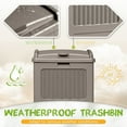 thumbnail image 6 of Devoko  All-Weather use Trashbin with Lid, Patio Resin Hideaway Trash Can with Waterproof for Backyard, Light Brown, 6 of 7