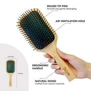 TADA Natural Beauty Bamboo Hair Brush for Hair Growth for Women Men and Kids, for All Hair Types, Natural Bamboo Bristles Detangling Wooden Paddle Hairbrush for Massaging Scalp