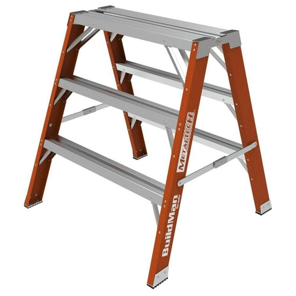 Metaltech 3 Foot Fiberglass Step-Up Workbench And Sawhorse Stand