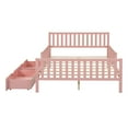 thumbnail image 3 of Bellemave Full Size Wood Headboard Modern Wood Platform Bed with Storage Drawers, Pink, 3 of 9