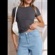 thumbnail image 5 of Camiseta Y2k de Corta, Gris Oscuro, Talla L, 5 of 8