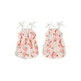 thumbnail image 2 of Suealasg Little Girl Cami Jumpsuit 1T 2T 3T 4T 5T Kids Girls Sleeveless Flower Print Tie Up Spaghetti Strap Romper Shorts Toddler Girls Summer Clothes, 2 of 9