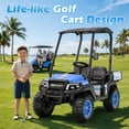 thumbnail image 3 of TOKTOO 24V Kids Golf Cart, 24 volt Ride on Toys, 2 Seater 24 Volt Powered Electric Ride On Car for Big kids, Ride on Truck for Aged 3-8 Years, With Remote Control, Detachable Awning, Blue, 3 of 9
