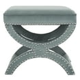 thumbnail image 2 of SAFAVIEH Mystic Ottoman Silver Nail Head Blue, 2 of 7